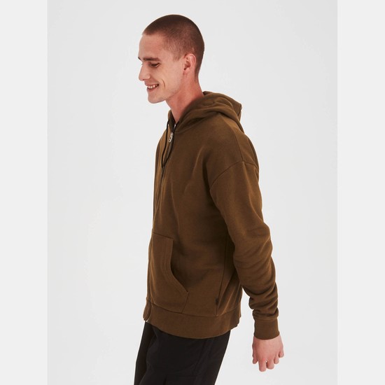 Aigle Zip-through Hoodie Sweatshirts Men Brown ZA-56897